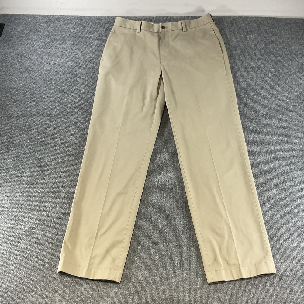 Brooks Brothers 346 Advantage Chino Clark Fit Khaki Tan Cotton Pants Mens 34x32